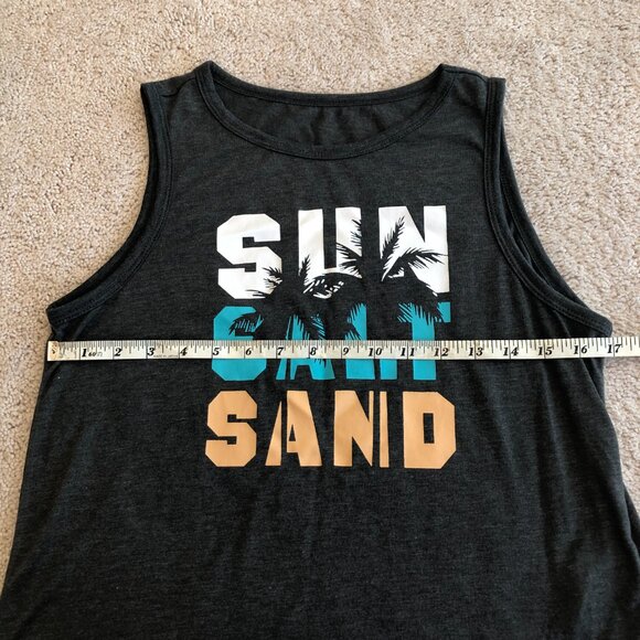 NWOT Shein Women's Sun Salt Sand Palm Tropical Tank Top Tee - Picture 9 of 10